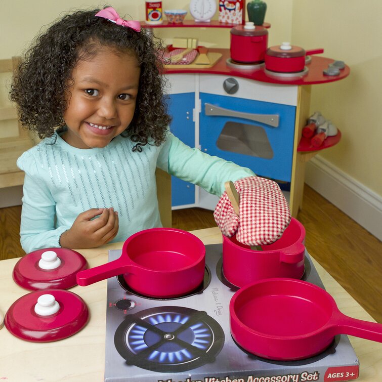 Play kitchen pots and best sale pans set